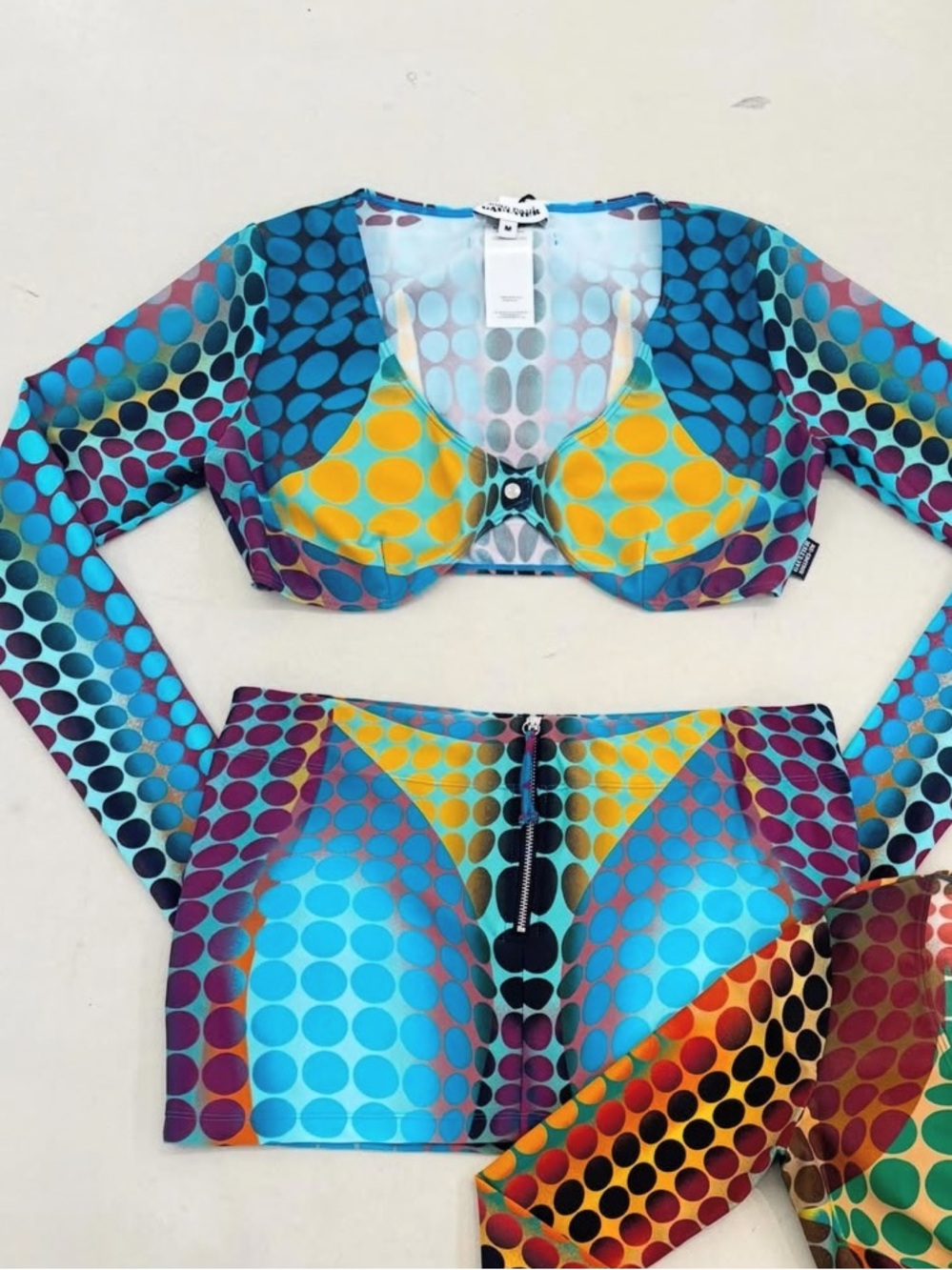 Jean Paul Gaultier Long Sleeve Crop Top